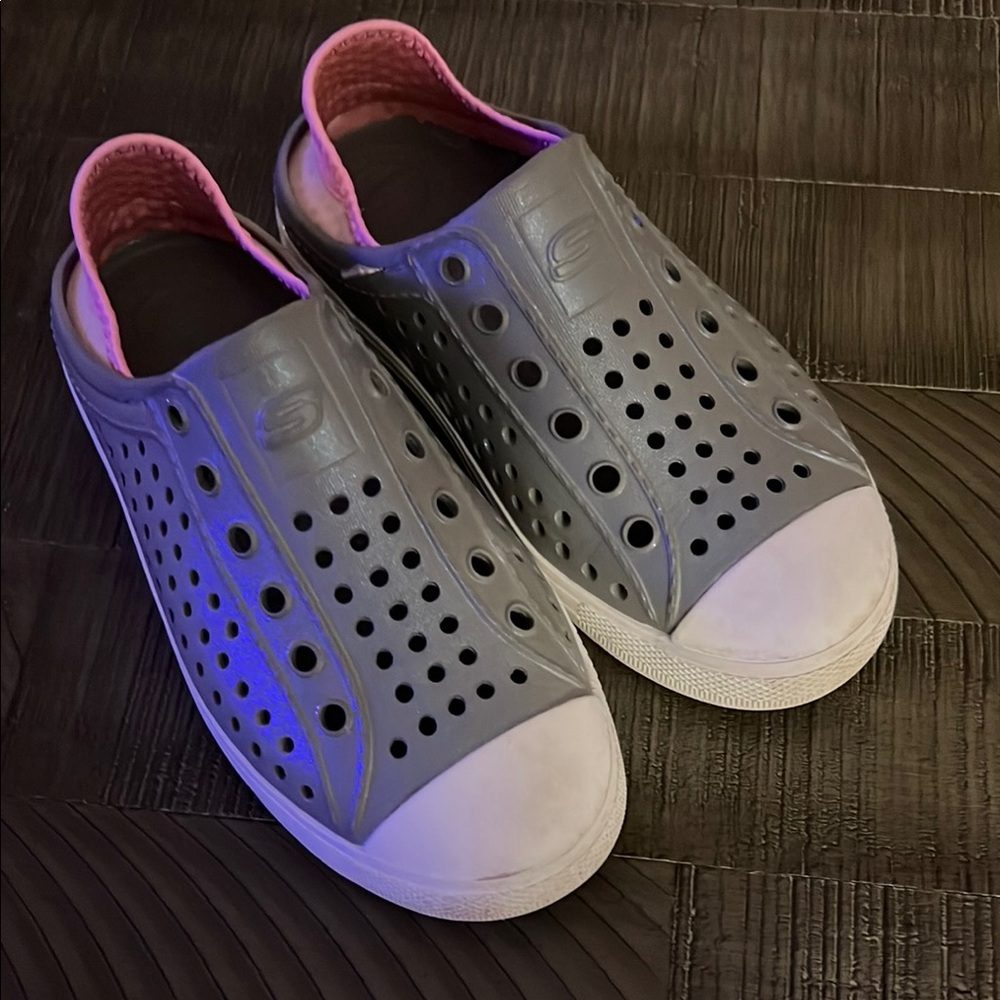 Skechers Gray and Pink Slip-On Shoes